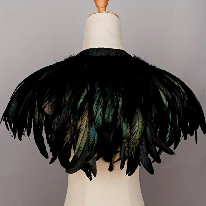 Feather Cape Shawl Medieval Costume Accessories Cosplay Masquerade & Halloween Party