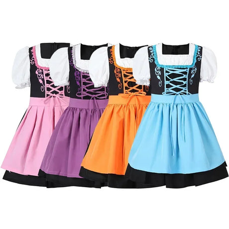 Girls German Dirndl Dress Oktoberfest Costume Witch Cosplay Costume