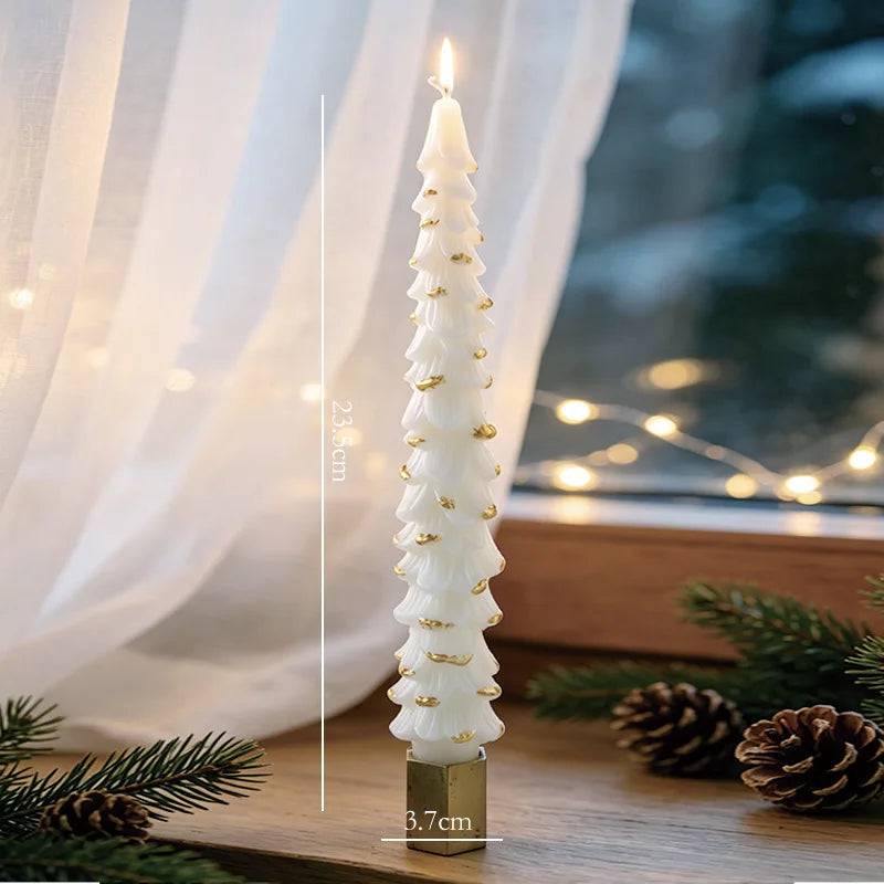 Christmas Tree Taper Candle Pine Tree Candlestick Xmas Dinner Table Decor