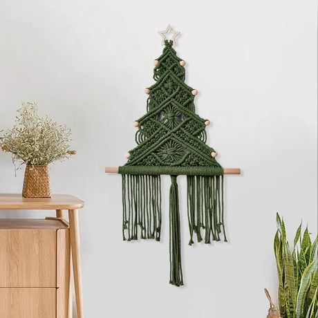 Christmas Tree Handmade Macrame Tapestry Wall Decoration