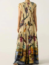 Nimue's Maxi Dress Comfortable Bohemian Art Print