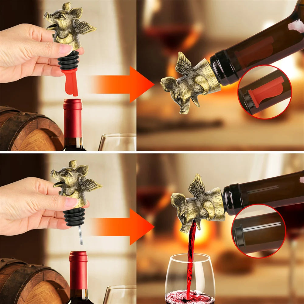 When Pigs Fly Two in One Bottle Stopper and Pourer