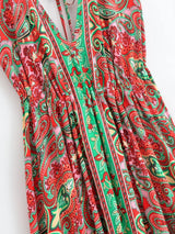 Nahlia's Wild Floral Backless Beach Boho Maxi Dress