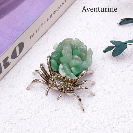 1pc Natural Crystal Spider Animal Desk Decor