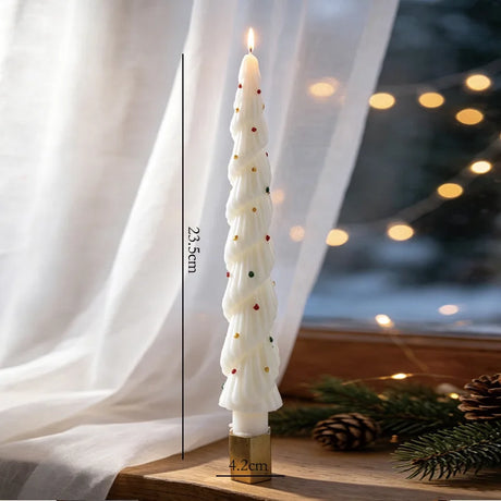 Christmas Tree Taper Candle Pine Tree Candlestick Xmas Dinner Table Decor