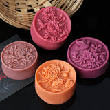 Round Peony Silicone Soap Moulds DIY Candle Resin Chocolate Ice Soap Making Tool