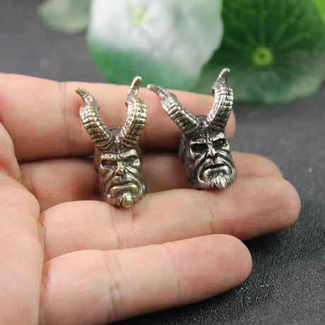 Horn Hellboy Brass Paracord Beads Lanyard Dreadlock Beard Bead