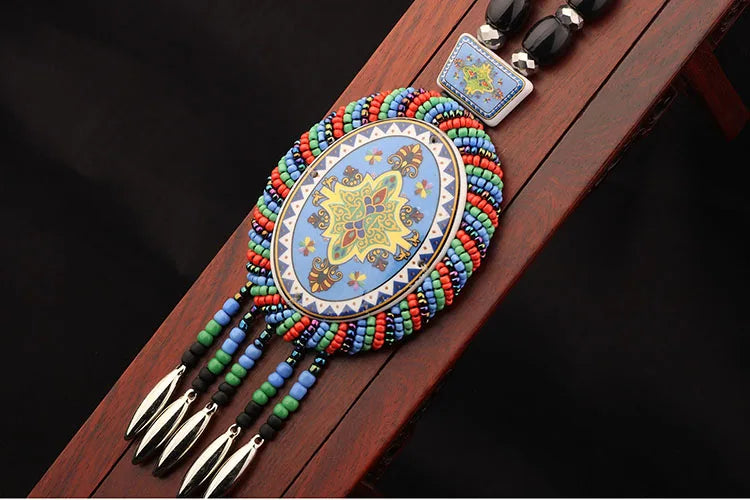 Handmade Beaded Leather Boho Necklaces