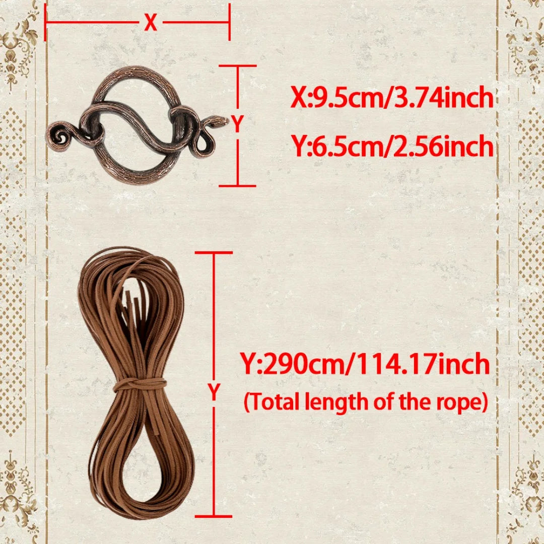 Medieval Norse Ren Faire Leather Rope Brass Belt