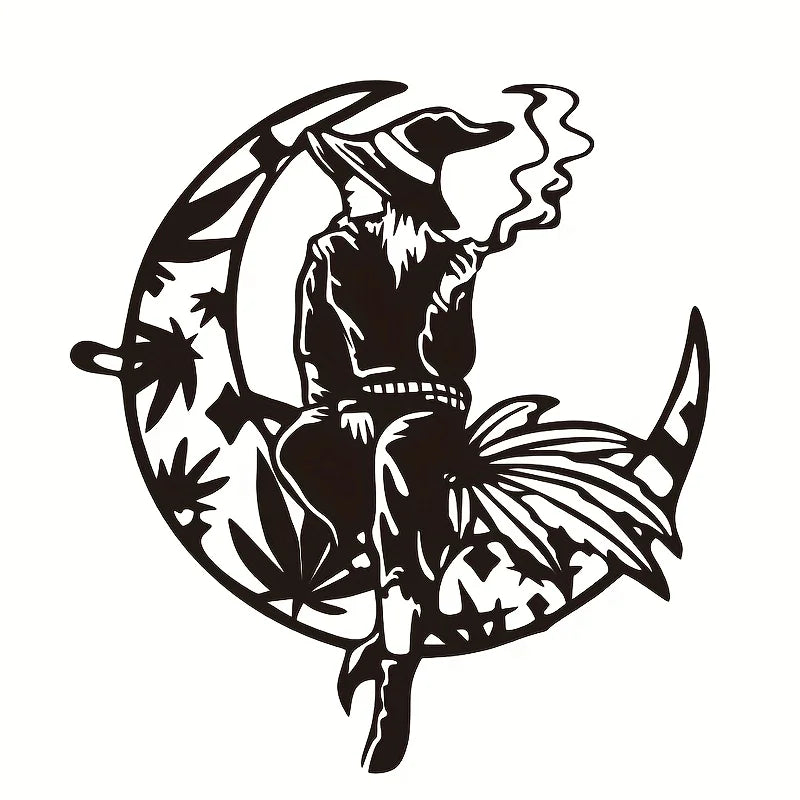 Moon Witch Metal Wall Art Home Decor