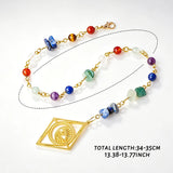 A pair of Handmade Natural Stone Chip Beaded Hair Chain Sun and Moon