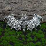 Gothic Floral Bat Hair Barrette Clip