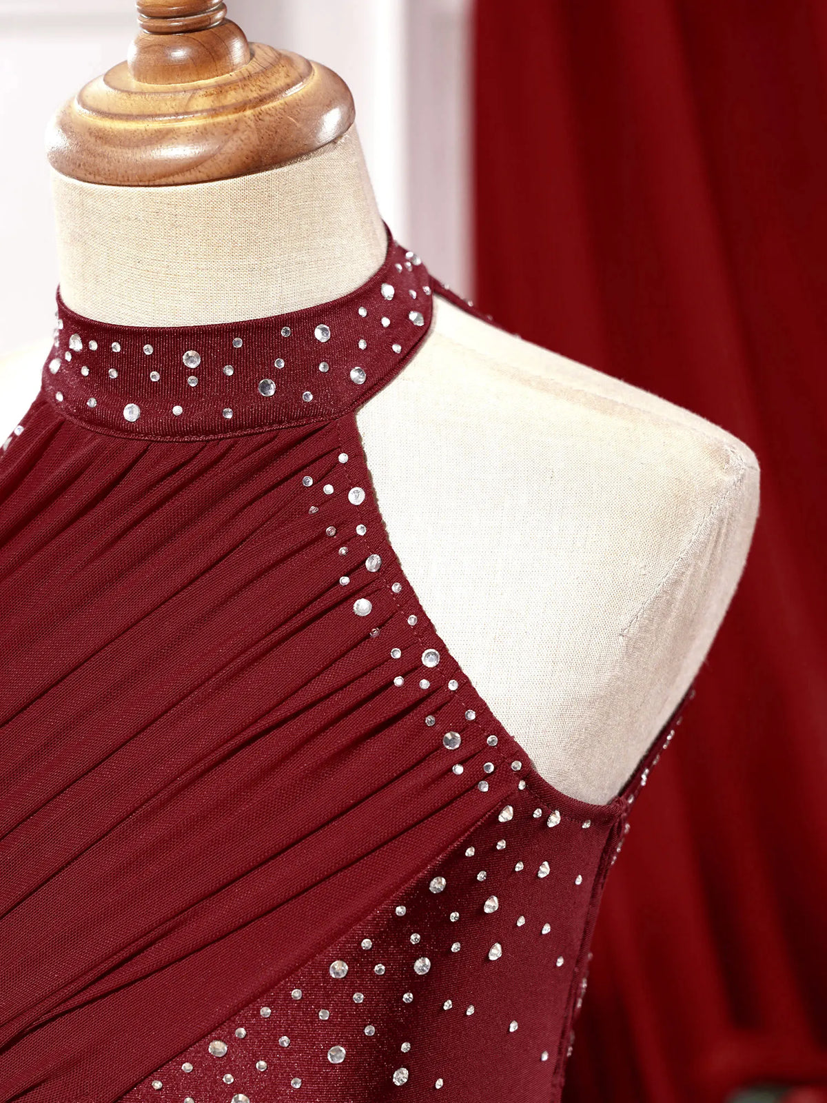 Girls Dance Performance Rhinestone Fringed Dress Figure Ice Skating Dancewear