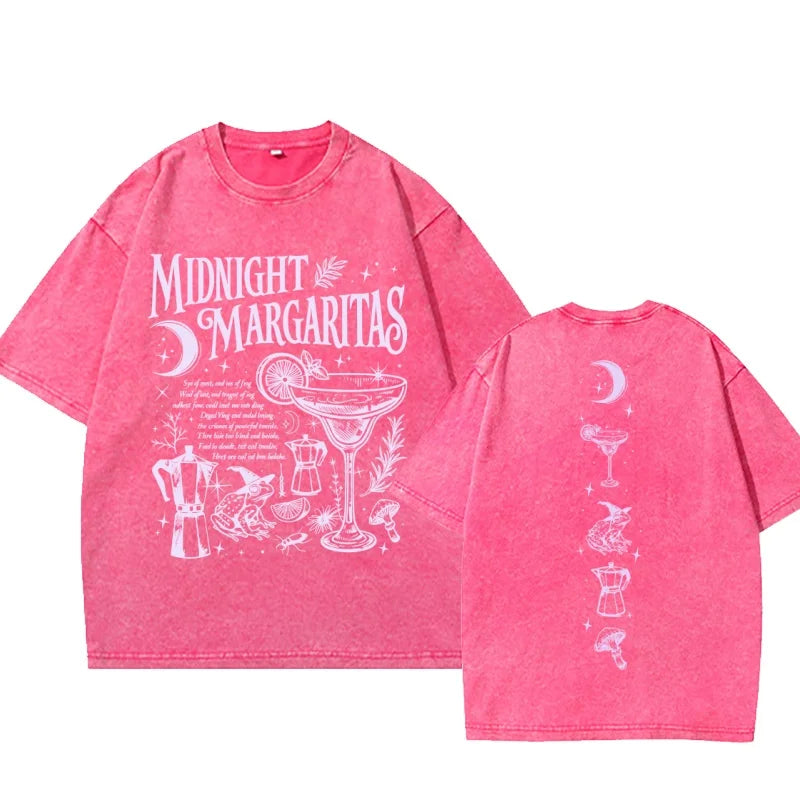 Vintage Washed Midnight Margaritas Cotton T-Shirt Practical Magic Tee