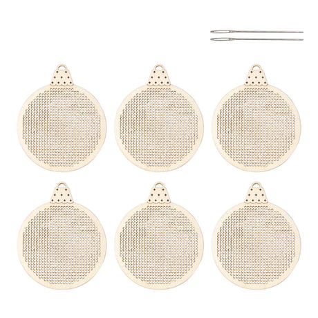 6 Pieces DIY Cross Stitch Wood Slices DIY Gift Tags Christmas Ornaments