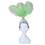 Rhinestone Feather Carnival Headpiece Stage Performances Mardi Gras Festival Wear