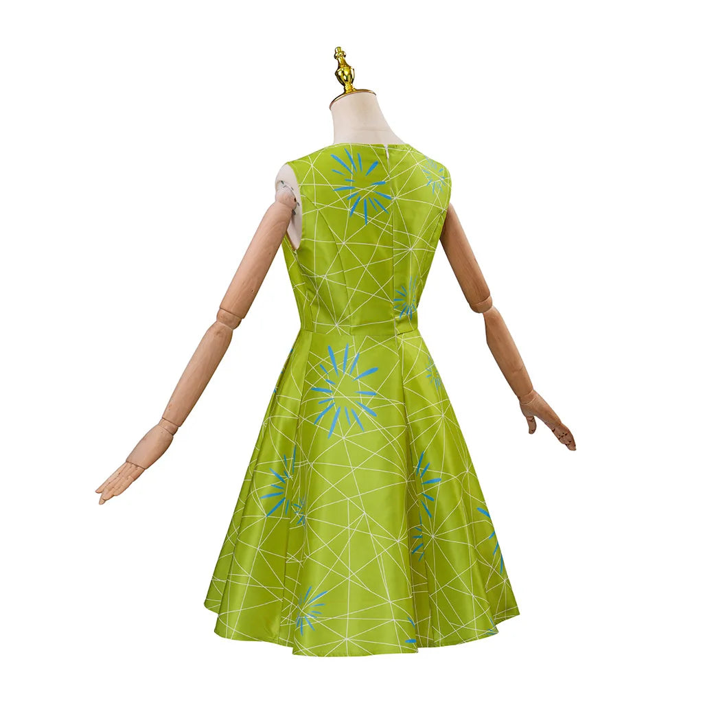 Insides Out Dress Costume Women Disgust Joy Adult Cosplay Set