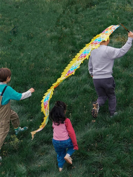 2.5m Orange Dragon Dance Ribbon With Stick and Lights