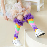 Girls Knee-High Rainbow Fun Socks 3-8T