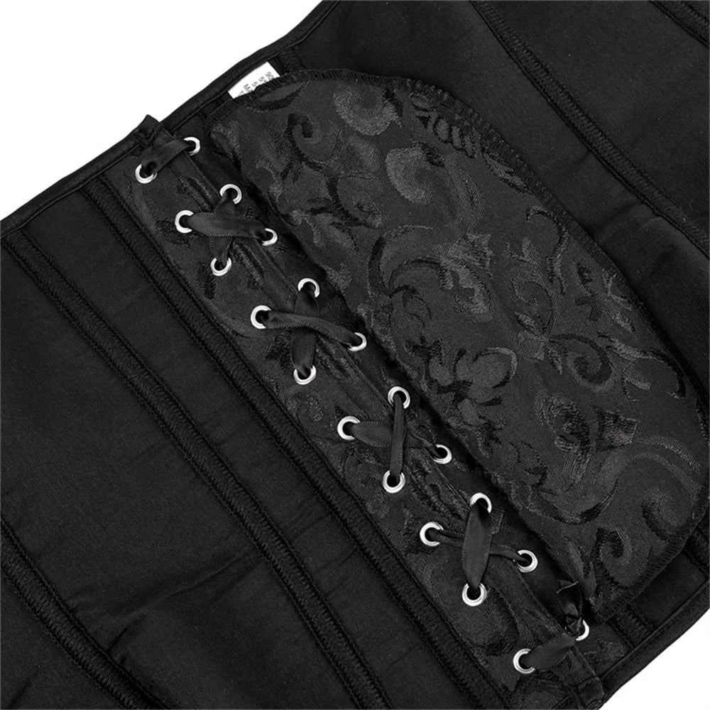 Lady Cataline's Black Ruffled Lace Gothic Overbust Corsets