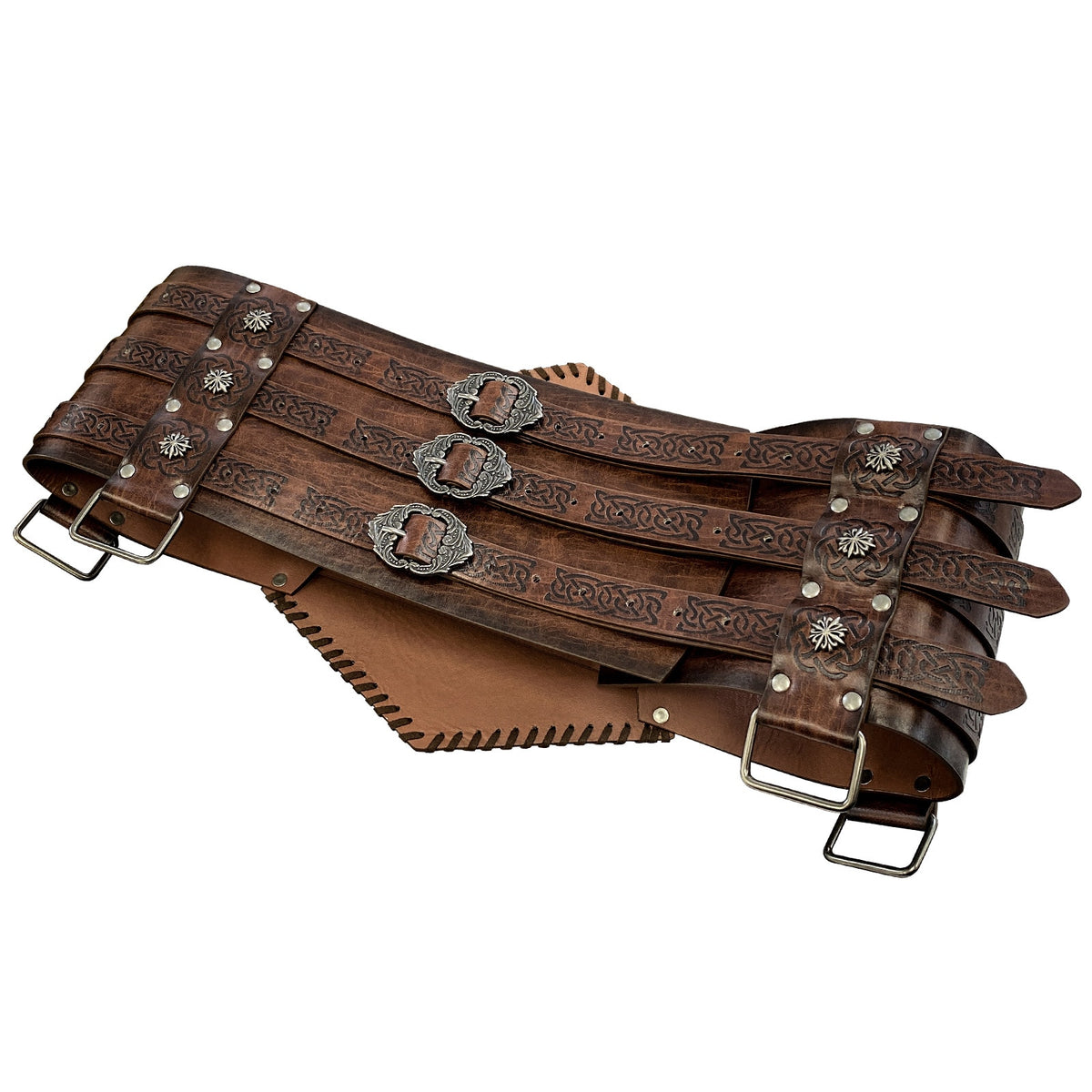 Nordic Viking Thor's Hammer Embossed Wide Belt