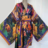 Renna's Bohemian Belted Kimono Wrap Dress