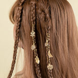 6pcs/set Gold Hair Braid Rings Dreadlock Beads Cuff Clips