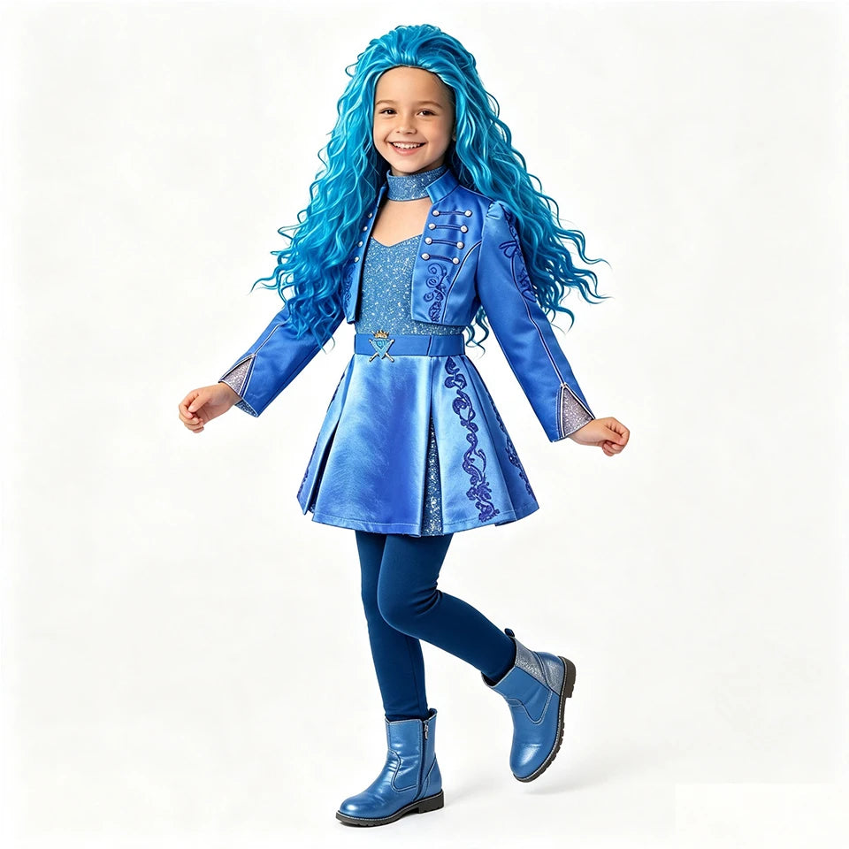 Descendants Cosplay Red Pink Chloe Kids Clothes Halloween Book Week Costumes
