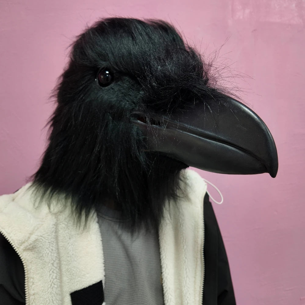 Black Raven Mask Adult Halloween Cosplay Costume Prop Stage Performance