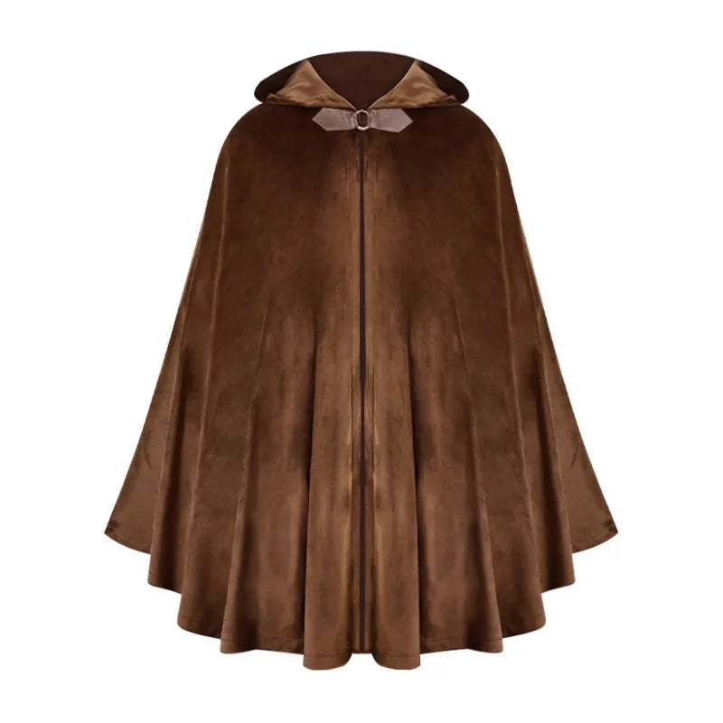 Short Medieval Velvet Capelet Hooded Cloak Renaissance Cape