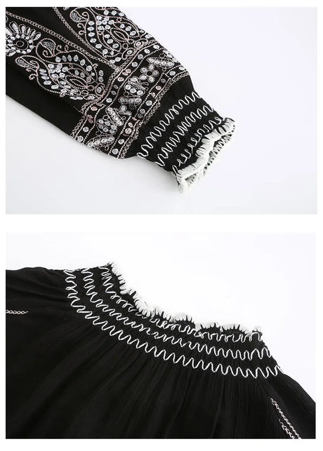 Mirai's Embroidered Boho Dress