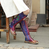 Wanda's Purple Genuine Leather Motorcycle Boots