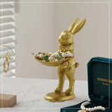 Golden Bunny Butler Home Decor