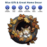 Woodland Cats Unique Shape Wooden Jigsaw Puzzles
