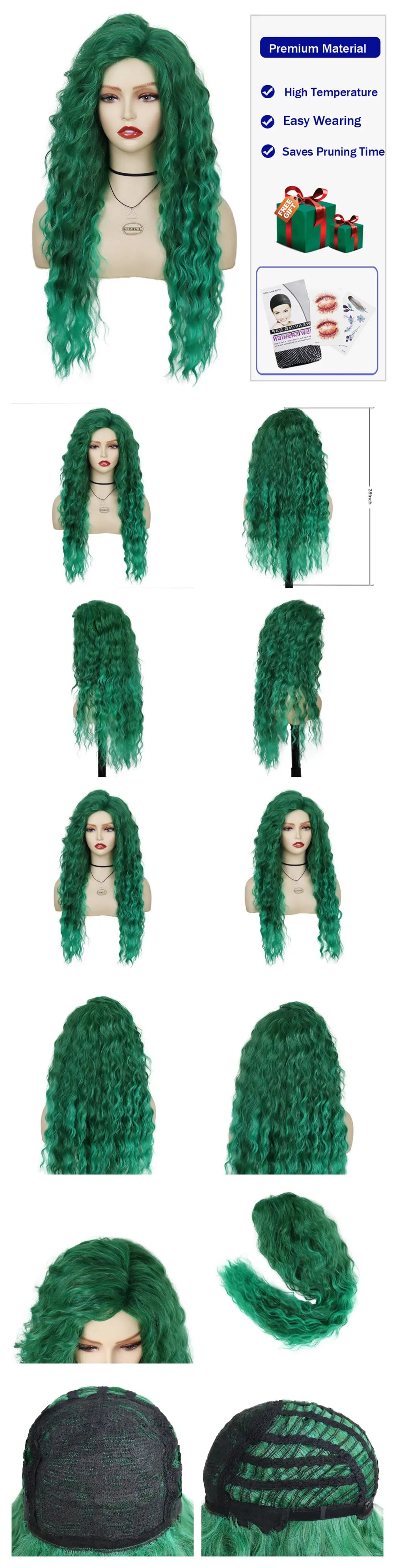 Long Curly Wig Water Wave Thick Fluffy Hair Cosplay Wigs 28 Inch