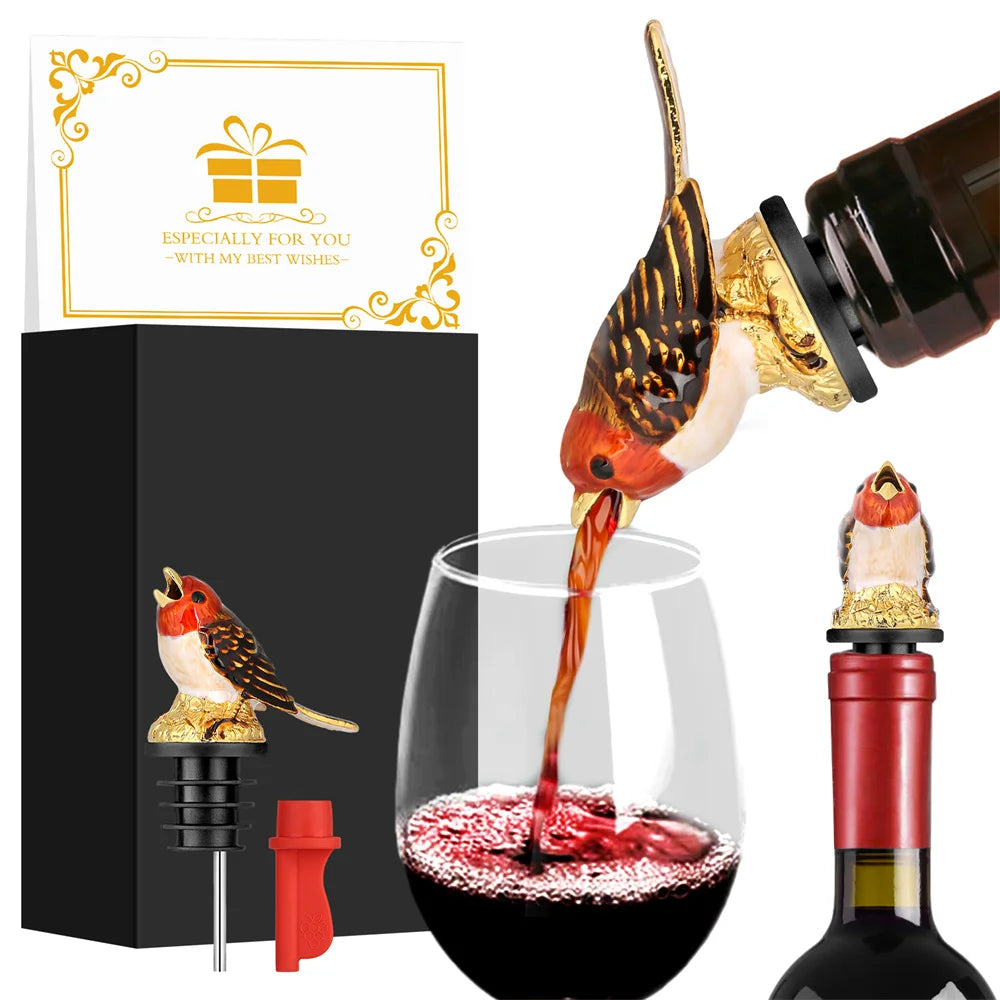 Singing Bird 2-In-1 Wine Bottle Pourer and Stopper