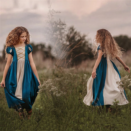 Soft Princess Dress for Girls Kids Halloween Cosplay Belle Cinderella Aurora Melinda Snow White Costume