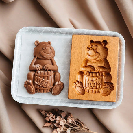 Even More Wooden Cookie Moulds Embossed Biscuit Press Cutter Moulds, Fish, Tiger, Horse, Squirrel, Seasonal
