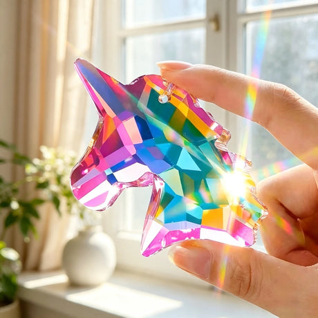1PC Crystal Unicorn Sun Catcher Hanging Prism Window Home Decor