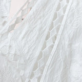Faith's Cotton Linen Open Stitch Embroidered Summer Cover-Ups