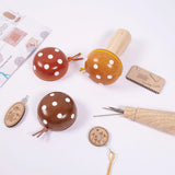 Wooden Mushroom Darning Kit Loom Complete Craft Supplies Sock Repair Kit Mending Tool For Embroidery DIY Crafts Clothes Fabric