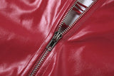 Red's Lace-up PU Leather Corsets