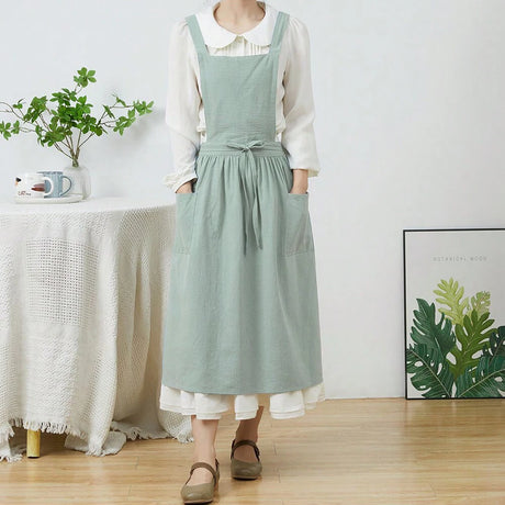 Maker's Apron Cotton Linen Gardening Kitchen Pinafore Aprons