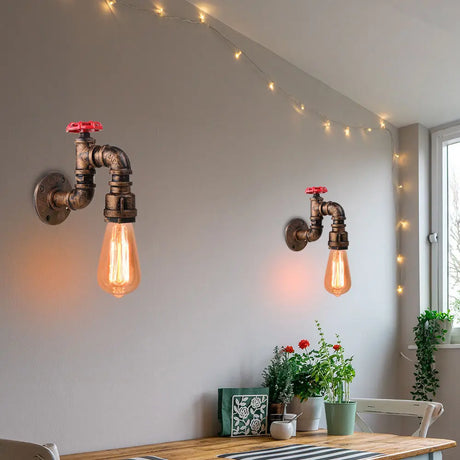 Industrial Water Pipe Wall Lights Lamp Sconce Lighting