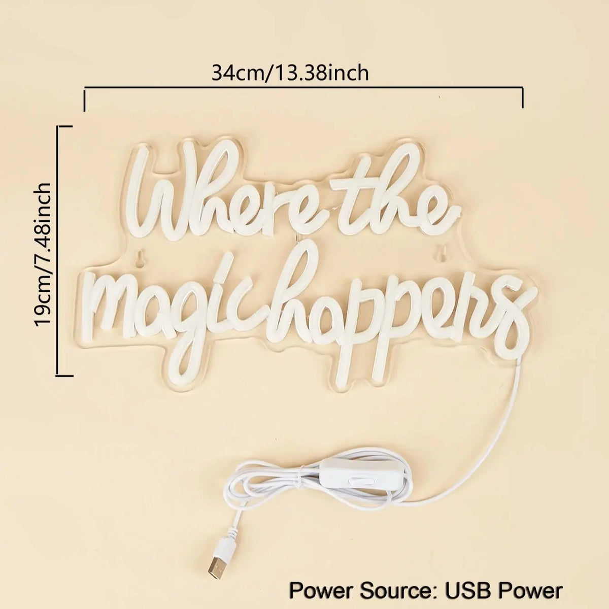 LED Neon Signs Where The Magic Happens USB Decor Lamp