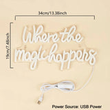 LED Neon Signs Where The Magic Happens USB Decor Lamp