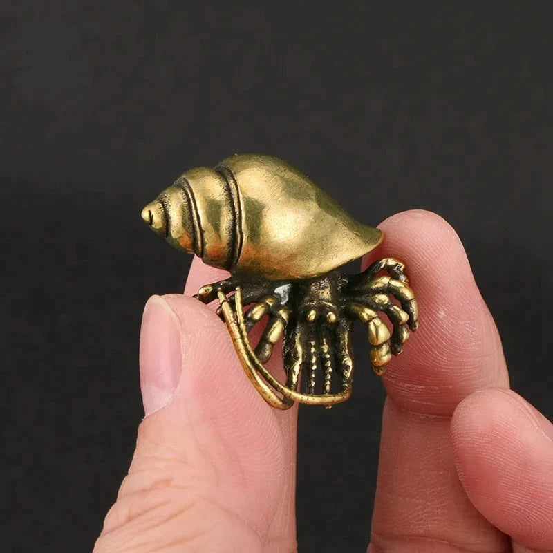 Copper Hermit Crab Tea Pet Metal Figurines