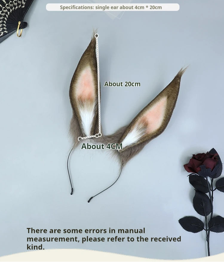 Bunny Ear Headband Cosplay Plush Animal Headdress