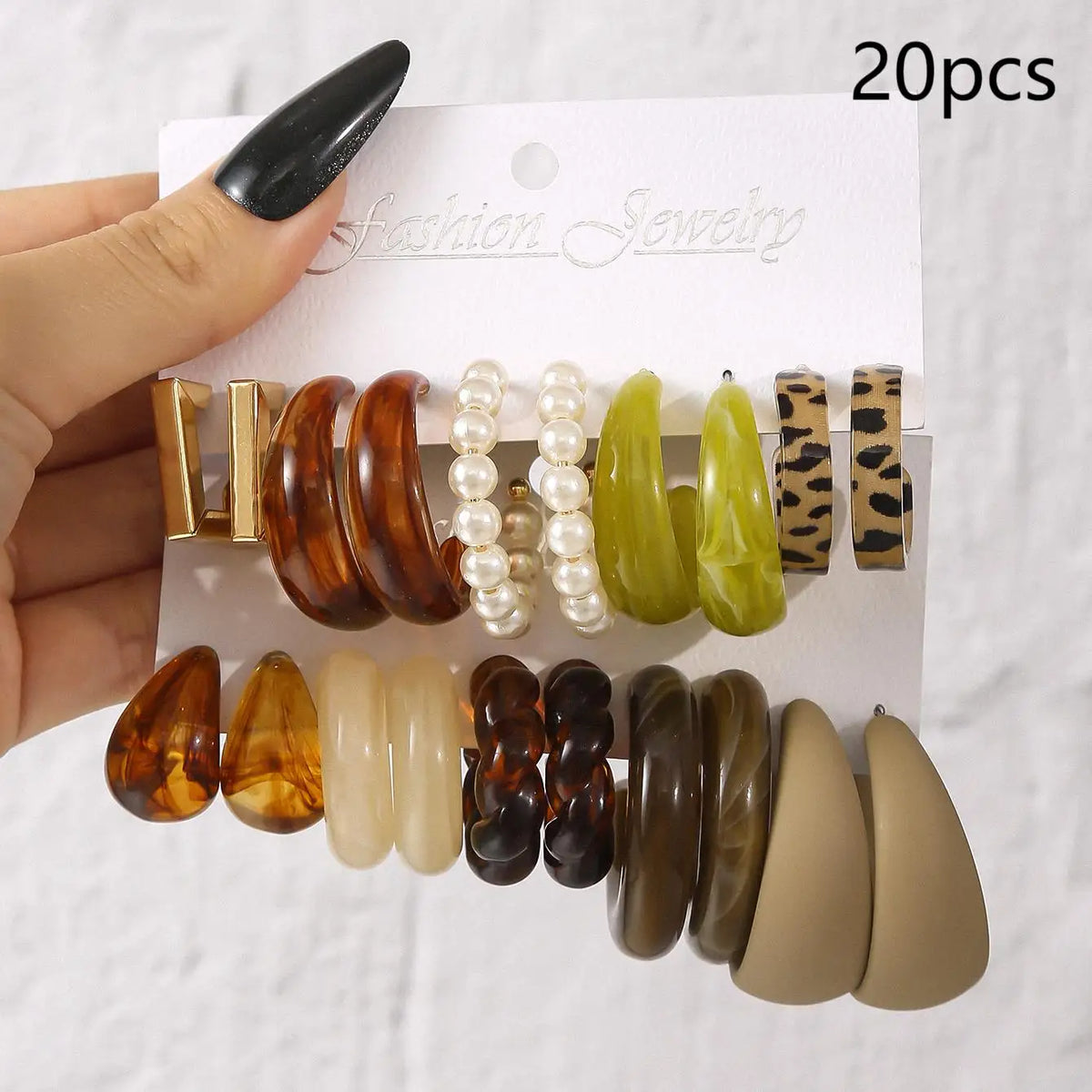 Sets of Vintage Style Multi-colour Hoop Earrings Set Water Drop C-shaped Designs