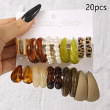 Sets of Vintage Style Multi-colour Hoop Earrings Set Water Drop C-shaped Designs